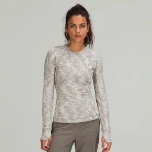 Lululemon Athletica It’s Rulu Run Long Sleeve Shirt in Gray Jacquard